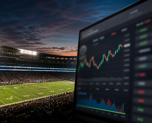 Unbranded sports event-contract exchange interface with football analysis