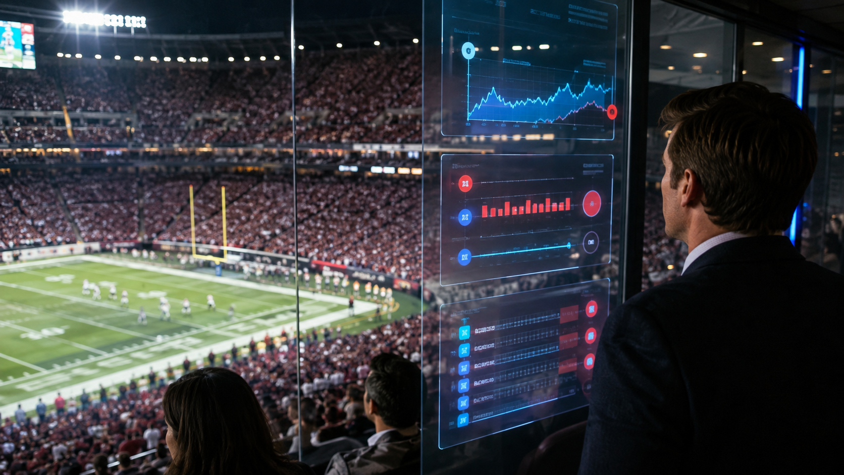 Editorial illustration of NFL integrity concerns and prediction-market contracts