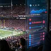 Editorial illustration of NFL integrity concerns and prediction-market contracts