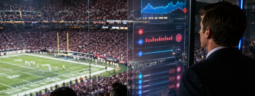 Editorial illustration of NFL integrity concerns and prediction-market contracts
