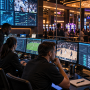 Editorial illustration of U.S. sports and iGaming technology